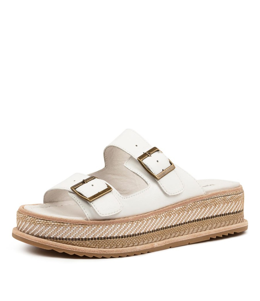 DJANGO & JULIETTE Vishu White Leather | Espadrilles