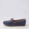 GEOX D Leelyan C Blue Sand Leather Flat Shoes | Comfort