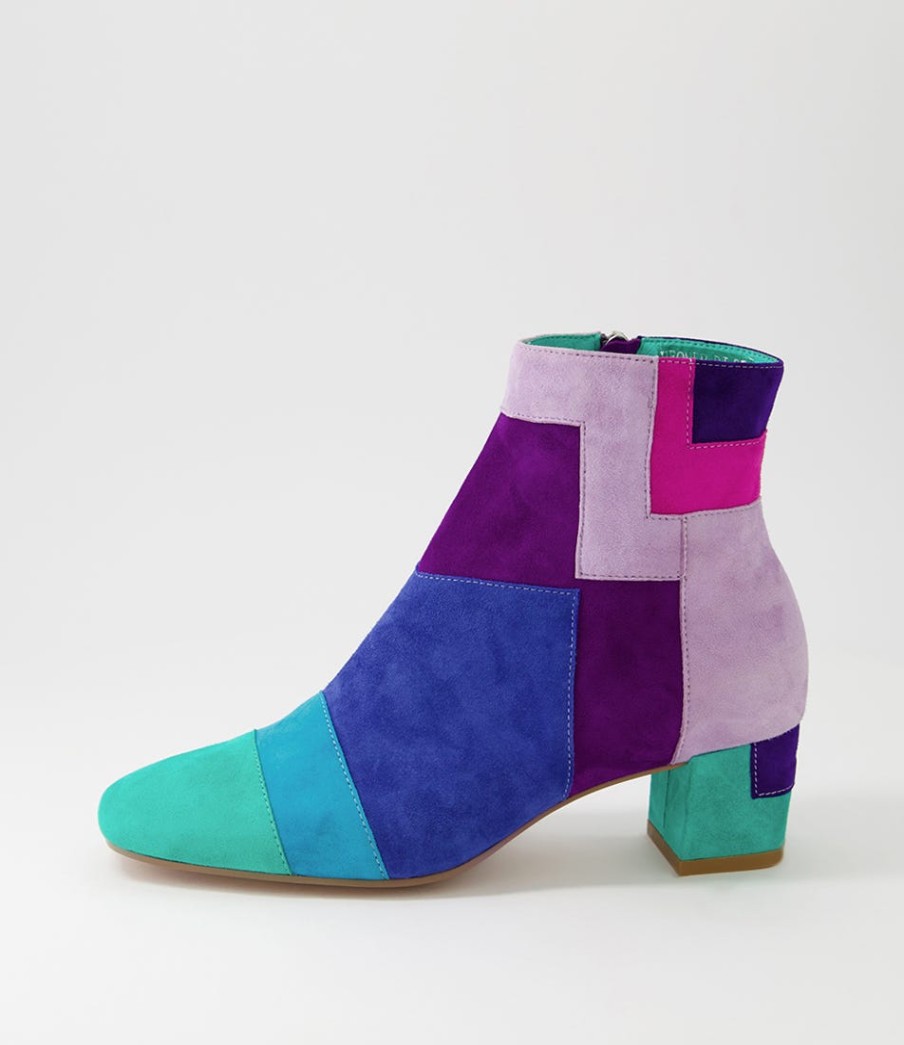 DJANGO & JULIETTE Heoner Purple Multi Ankle Boots | Boots