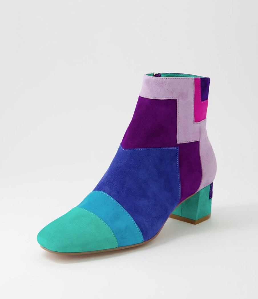 DJANGO & JULIETTE Heoner Purple Multi Ankle Boots | Boots