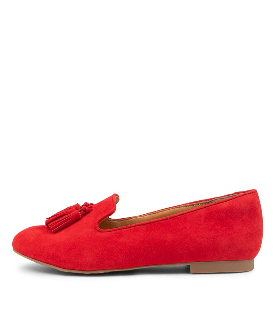 ZIERA Charter Xf Red Suede Flat Shoes | Loafers