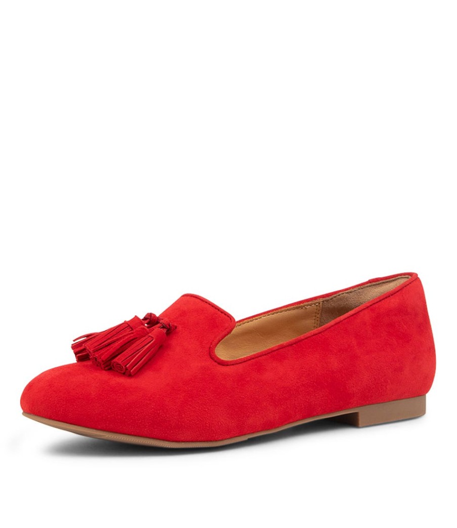 ZIERA Charter Xf Red Suede Flat Shoes | Loafers