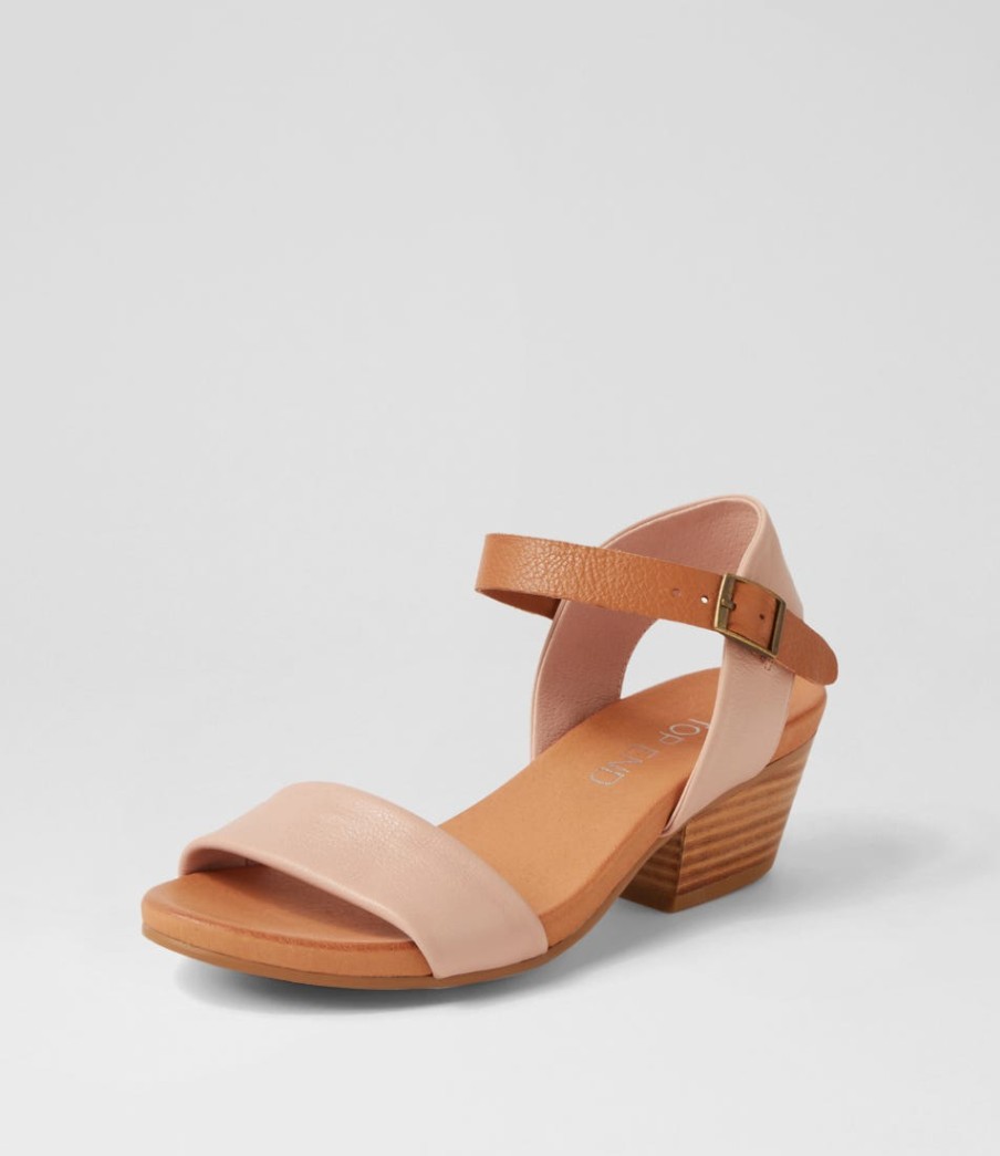 TOP END Control Cafe Dark Tan Leather Sandals | Heels