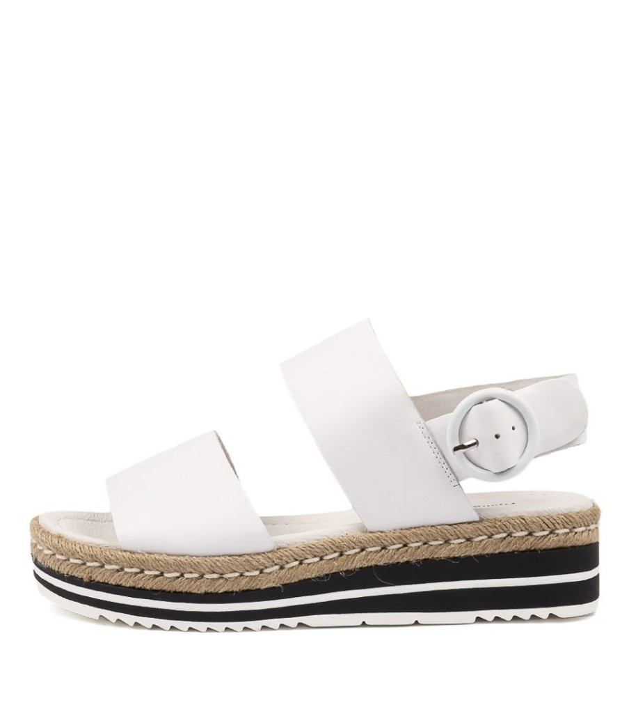 DJANGO & JULIETTE Atha White Leather | Espadrilles