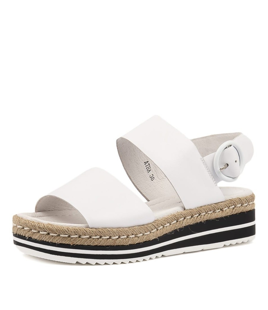 DJANGO & JULIETTE Atha White Leather | Espadrilles