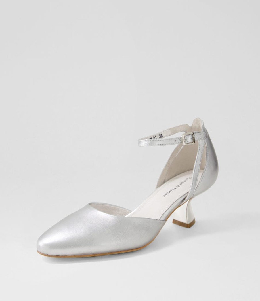 DJANGO & JULIETTE Deone Silver Leather Heels | Heels