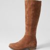 DJANGO & JULIETTE Strath Light Choc Suede Knee High Boots | Boots