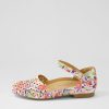 ZIERA Carrole Xf Orange Floral Leather Flat Shoes | Flats