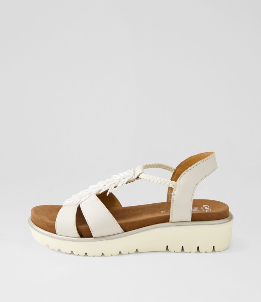 ARA Bilbao 12 Cream Leather Sandals | Comfort