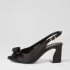 DJANGO & JULIETTE Kekoa Black Satin Sandals | Heels