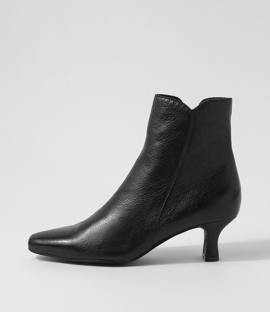 DJANGO & JULIETTE Cheza Black Leather Ankle Boots | Boots