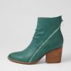 DJANGO & JULIETTE Kopke Dark Emerald Leather Ankle Boots | Boots