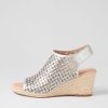 DIANA FERRARI Jamm Silver Wash Leather Sandals | Espadrilles