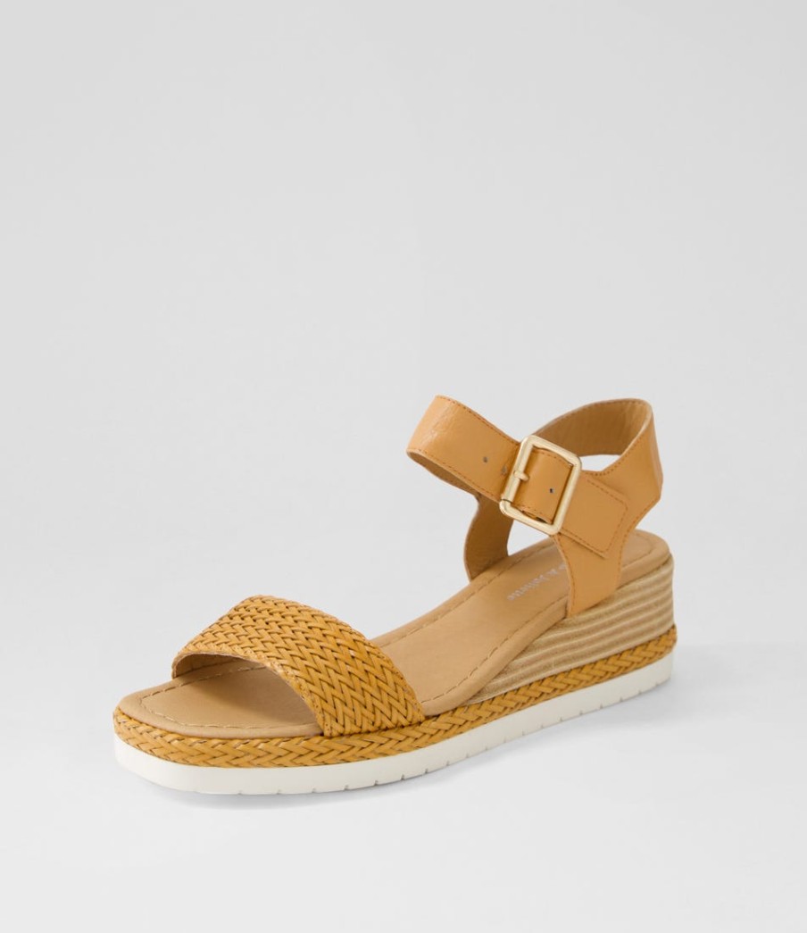 DJANGO & JULIETTE Imari Mandarin Weave Leather Sandals | Wedges