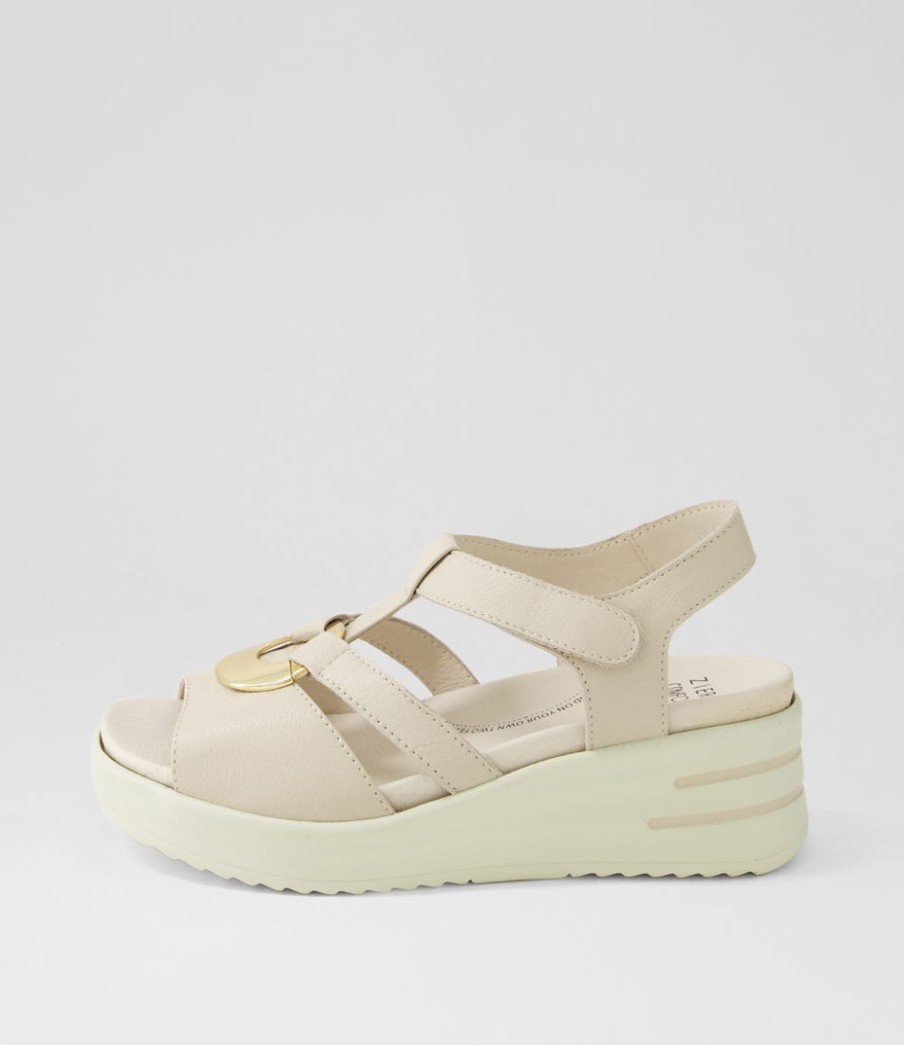 ZIERA Sharrell Xw Almond Leather Sandals | Heels