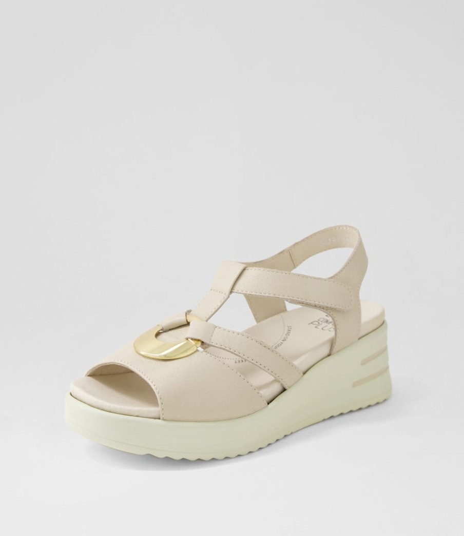 ZIERA Sharrell Xw Almond Leather Sandals | Heels