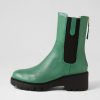 DJANGO & JULIETTE Unita Emerald Black Leather Chelsea Boots | Boots