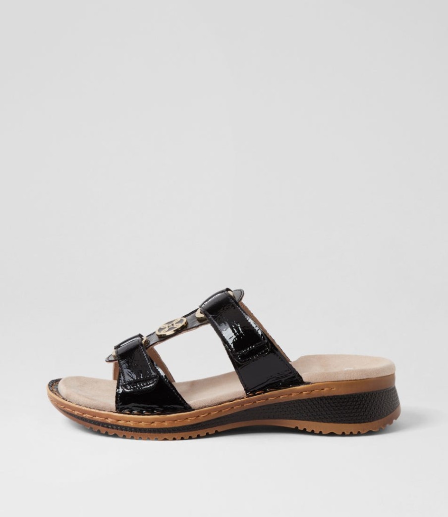 ARA Hawaii 3 Schwarz Leather Sandals | Comfort