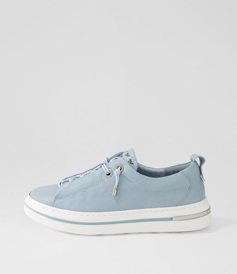 DJANGO & JULIETTE Wattel Denim White Leather Sneakers | Sneakers