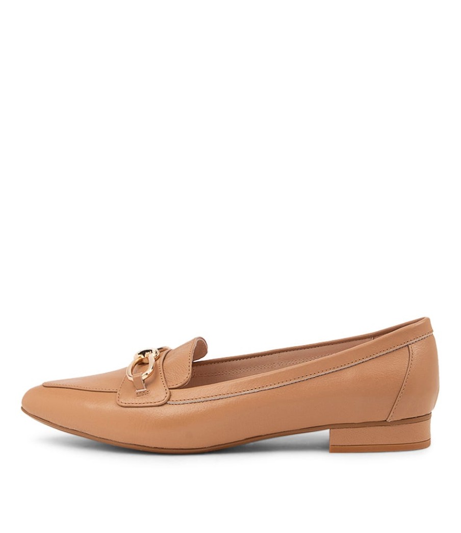 DIANA FERRARI Dae Light Camel Leather Ballet Flats | Loafers