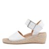 ZIERA Kraig Xw White Leather Sandals | Espadrilles