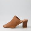 DJANGO & JULIETTE Pantry Tan Leather Mules | Heels