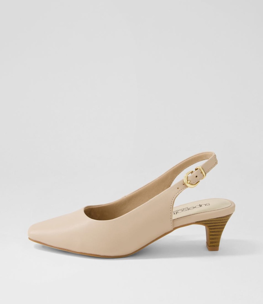 SUPERSOFT Linden3 Nude Leather Heels | Comfort