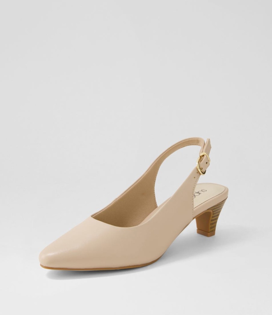 SUPERSOFT Linden3 Nude Leather Heels | Comfort