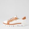 TOP END Elos White Dark Tan Leather Sneakers | Sneakers