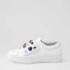 DJANGO & JULIETTE Lunit White Bright Jewels Leather Sneakers | Sneakers