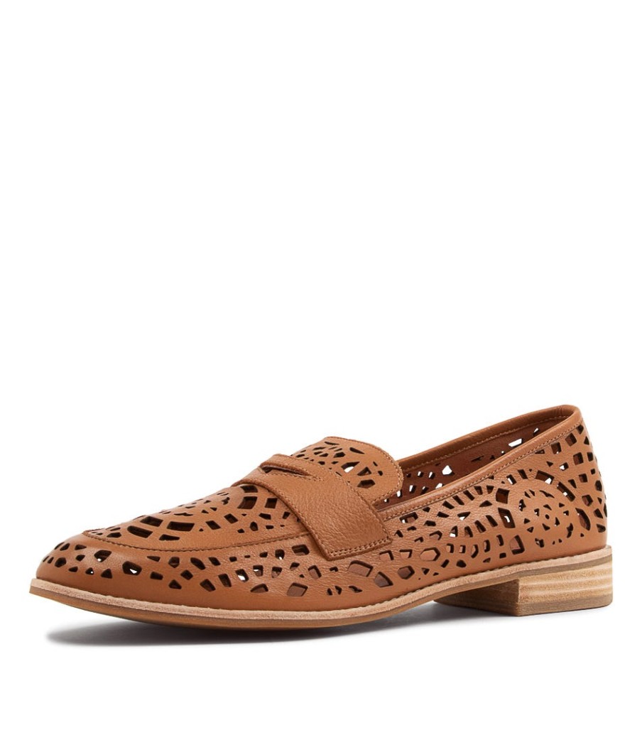 DJANGO & JULIETTE Addah Lrg Tan Leather Loafers | Loafers