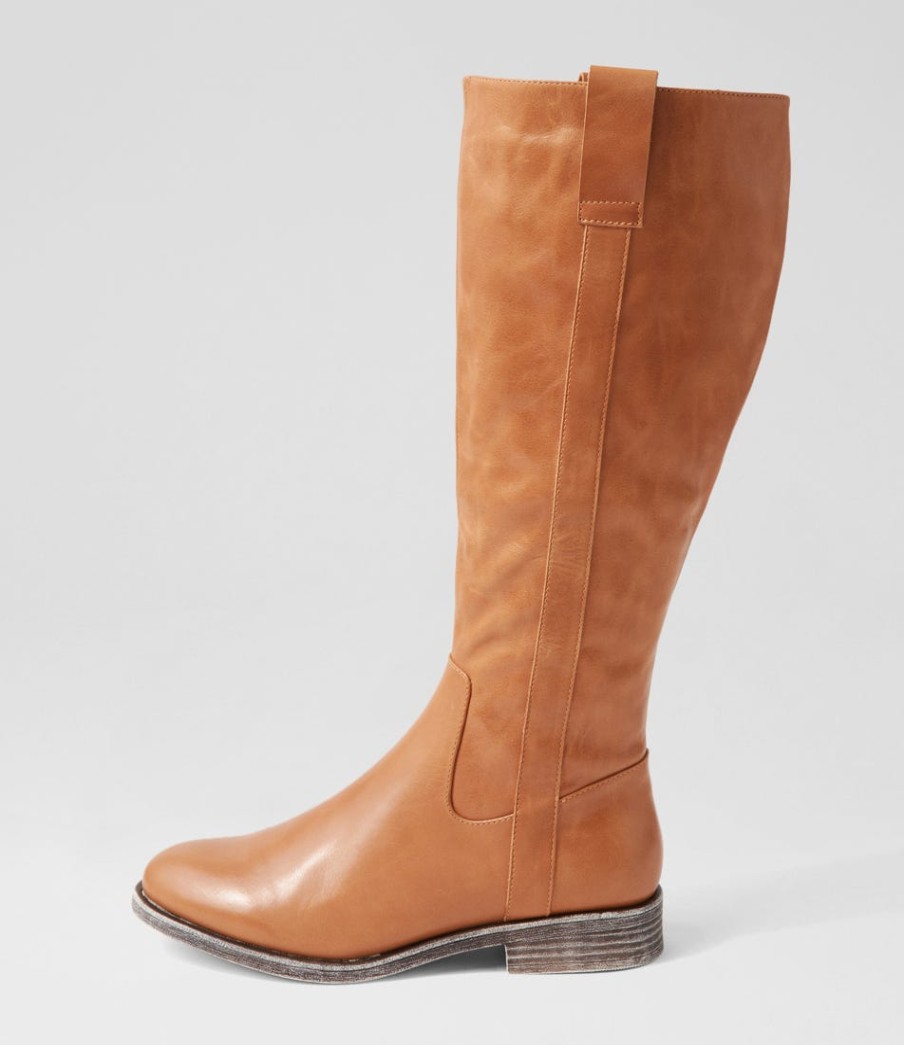 DJANGO & JULIETTE Matteat Tan Leather Knee High Boots | Boots