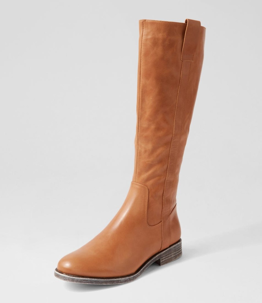 DJANGO & JULIETTE Matteat Tan Leather Knee High Boots | Boots