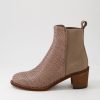 DJANGO & JULIETTE Werson Taupe Weave Leather Ankle Boots | Boots