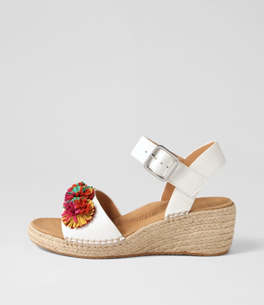 ZIERA Kishop Xw White Multi Sandals | Espadrilles