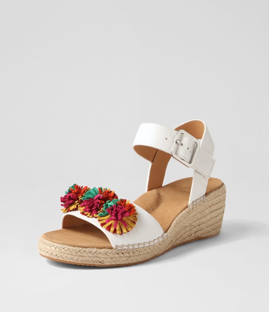 ZIERA Kishop Xw White Multi Sandals | Espadrilles