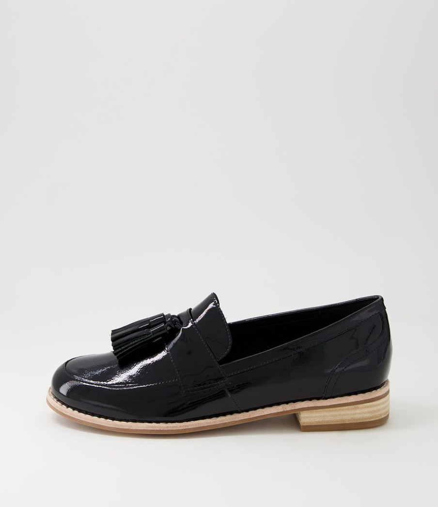 DJANGO & JULIETTE Aydin Black Patent Leather Loafers | Loafers