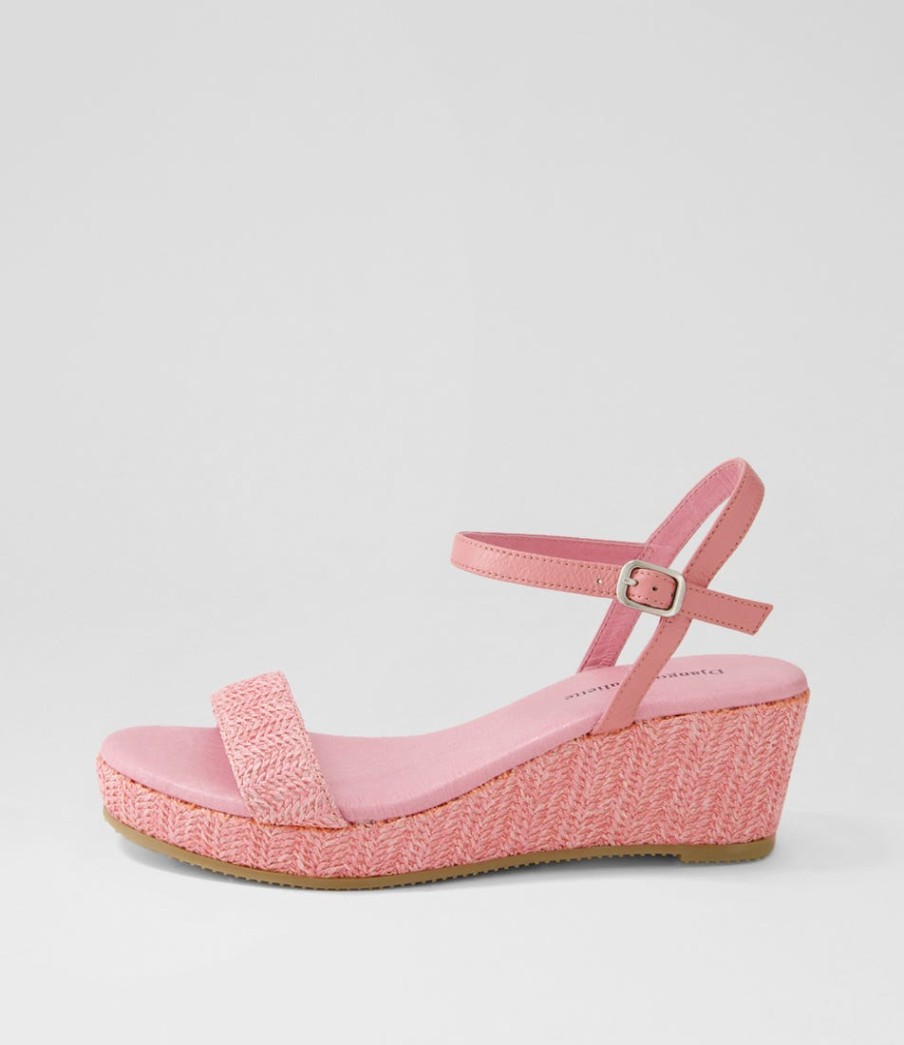 DJANGO & JULIETTE Sable Pink Synthetic Raffia Leather Espadrilles | Espadrilles