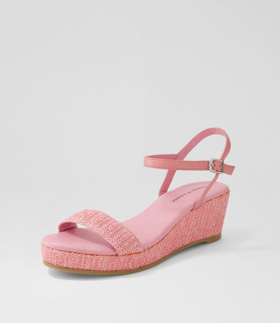 DJANGO & JULIETTE Sable Pink Synthetic Raffia Leather Espadrilles | Espadrilles