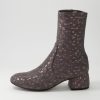 DJANGO & JULIETTE Checkie Grey Sparks Stretch Microsuede Ankle Boots | Boots