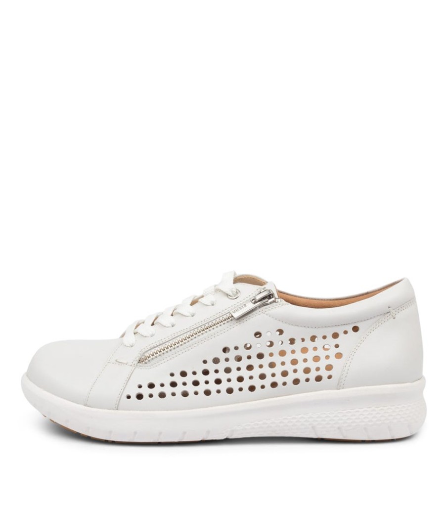 ZIERA Shovo Xf White Leather | Wedges