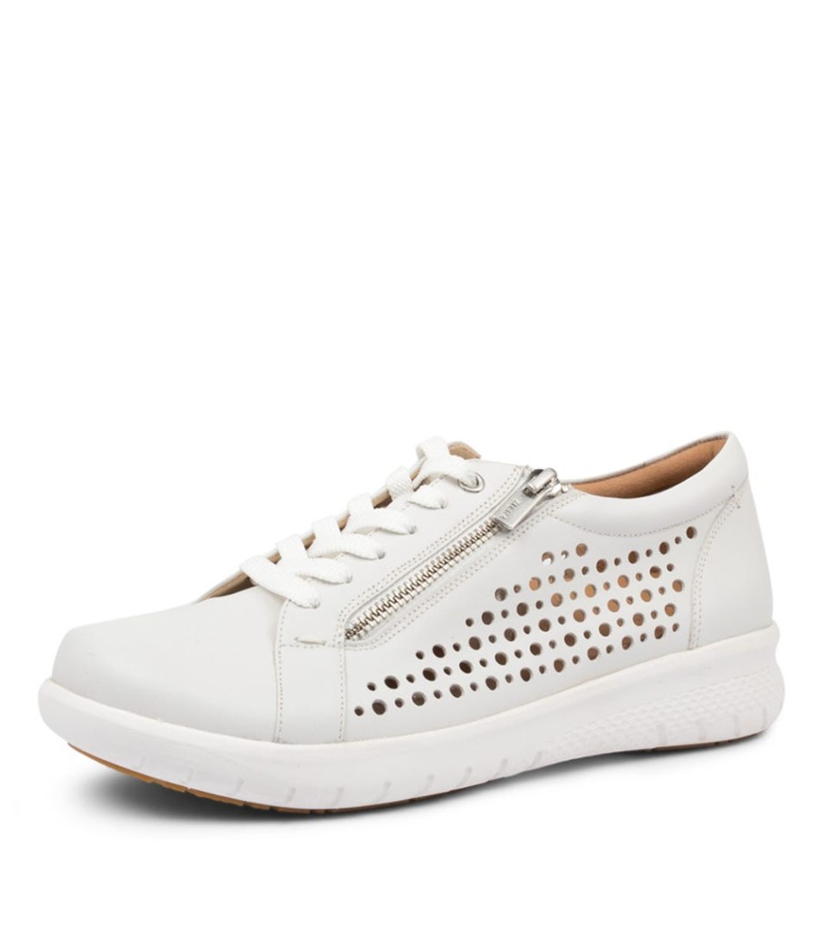 ZIERA Shovo Xf White Leather | Wedges