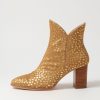 DJANGO & JULIETTE Astronomy Gold Dot Leopard Pony Ankle Boots | Boots