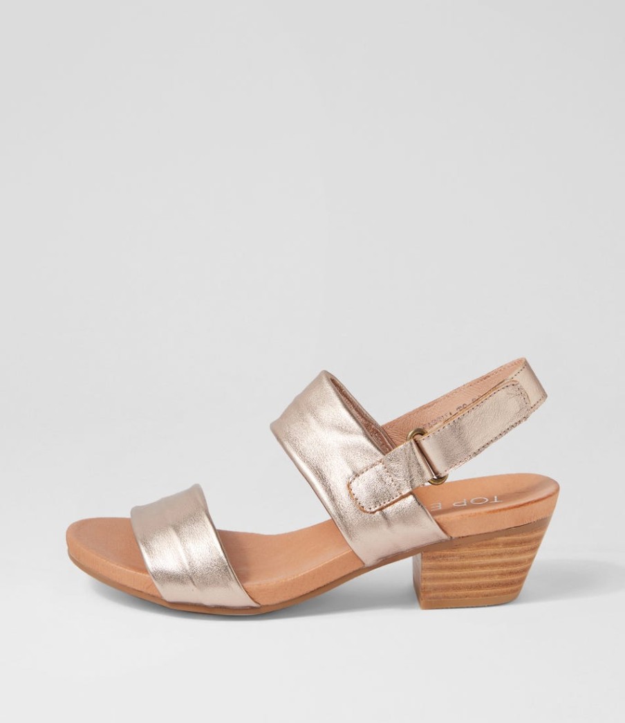 TOP END Cartha Champagne Leather Sandals | Heels