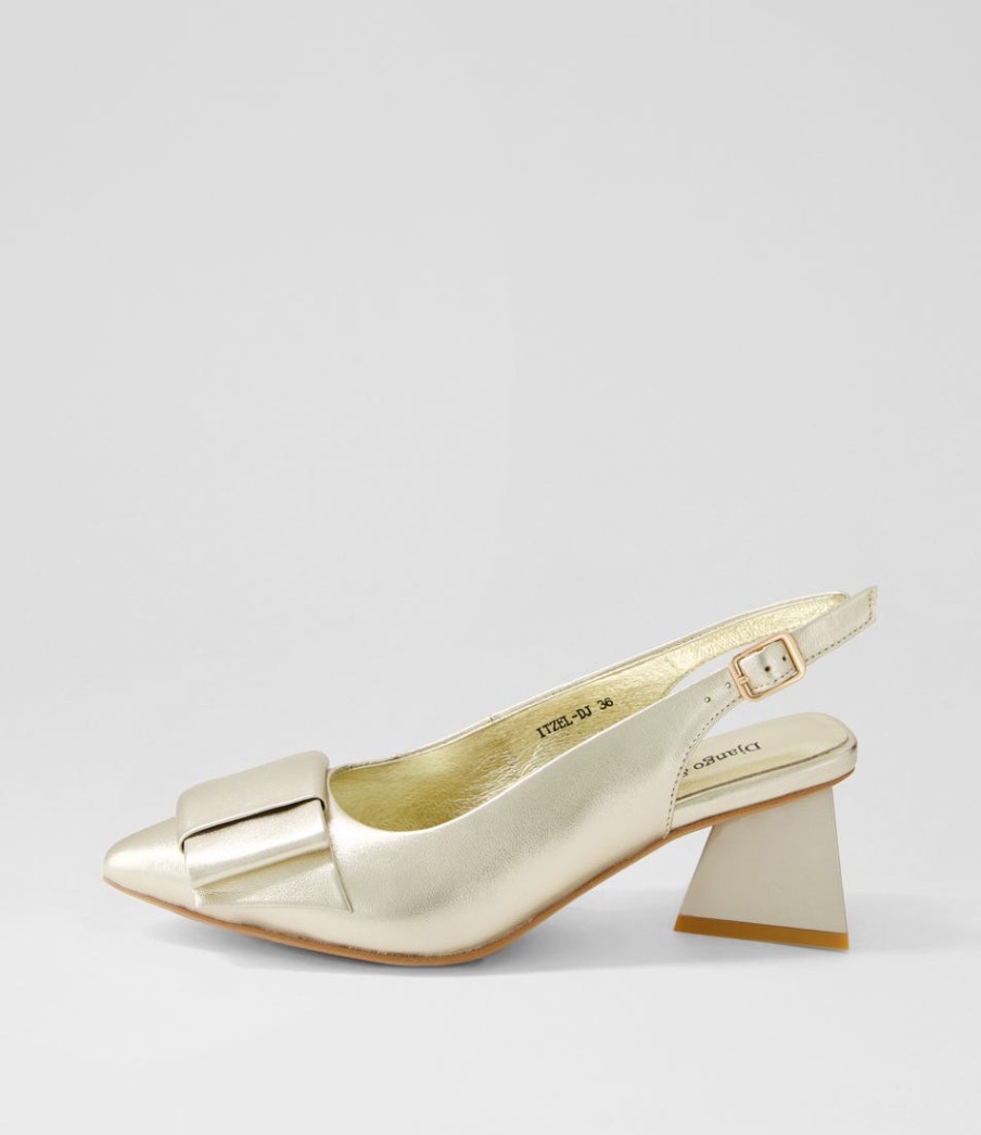 DJANGO & JULIETTE Itzel Pale Gold Leather Heels | Heels