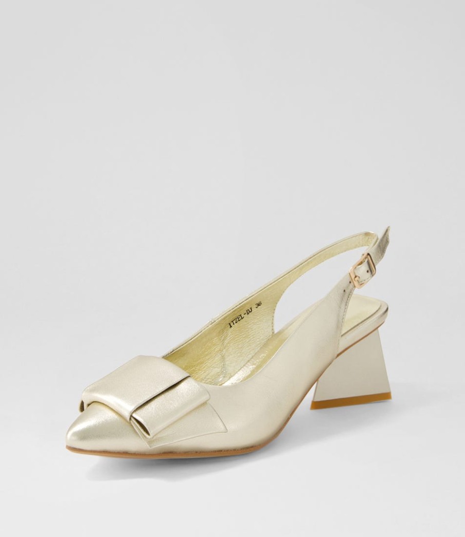 DJANGO & JULIETTE Itzel Pale Gold Leather Heels | Heels