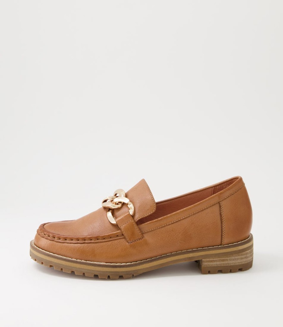 ZIERA Misima W Tan Leather Loafers | Loafers