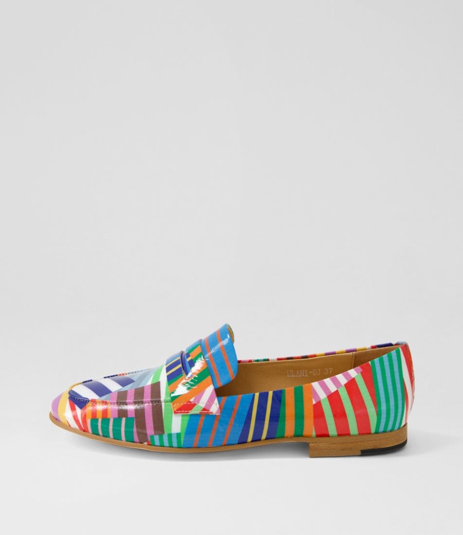 DJANGO & JULIETTE Ulani Stripe Multi Patent Leather Loafers | Loafers