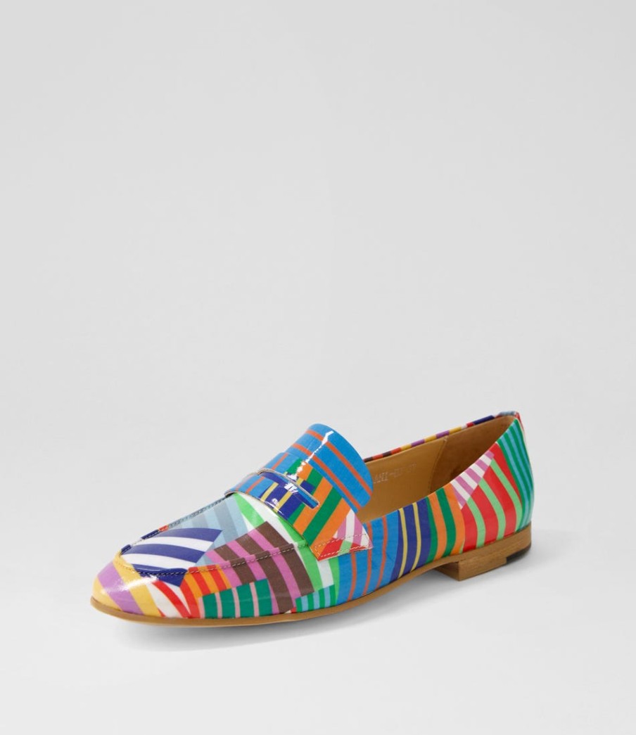 DJANGO & JULIETTE Ulani Stripe Multi Patent Leather Loafers | Loafers