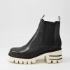 DJANGO & JULIETTE Breda Black Vanilla Box Leather Chelsea Boots | Boots